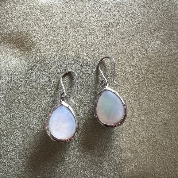 Ippolita Rock Candy sterling MOP light green drop pierced earrings - Picture 8 of 10